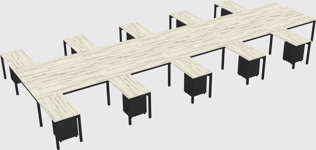 Shared l-shaped desk