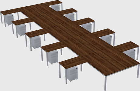 Shared l-shaped desk