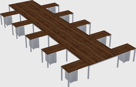 Shared l-shaped desk