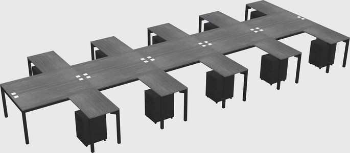 Shared l-shaped desk