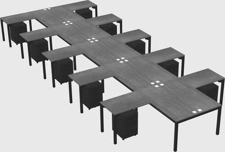 Shared l-shaped desk