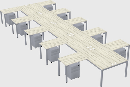 Shared l-shaped desk