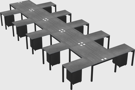 Shared l-shaped desk