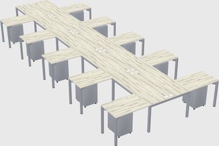 Shared l-shaped desk