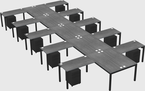 Shared l-shaped desk