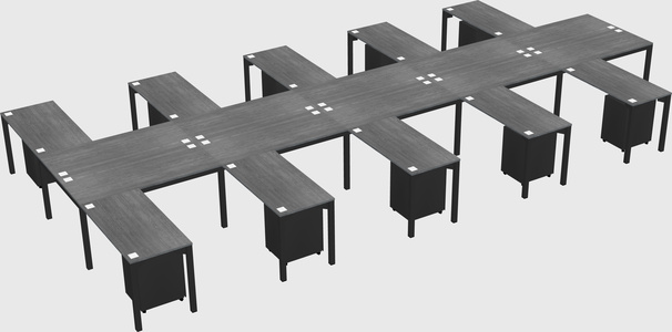 Shared l-shaped desk