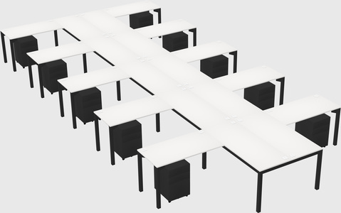 Shared l-shaped desk