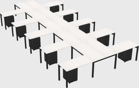 Shared l-shaped desk
