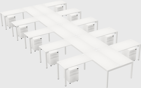 Shared l-shaped desk