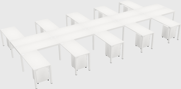 Shared l-shaped desk