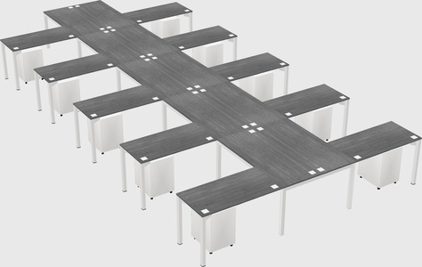 Shared l-shaped desk