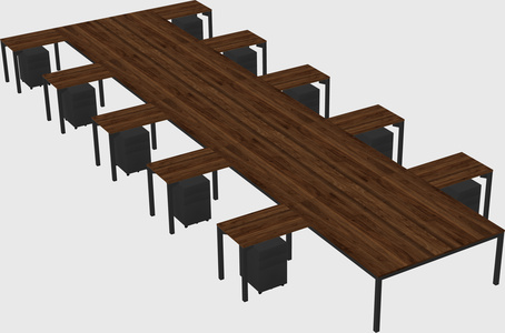 Shared l-shaped desk