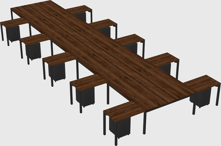 Shared l-shaped desk