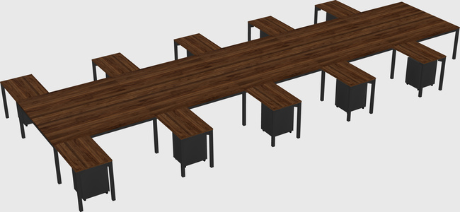 Shared l-shaped desk