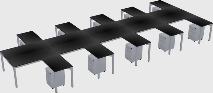 Shared L-shaped Desk