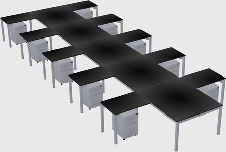 Shared l-shaped desk