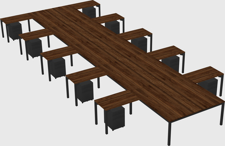 Shared l-shaped desk