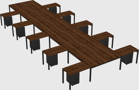 Shared l-shaped desk