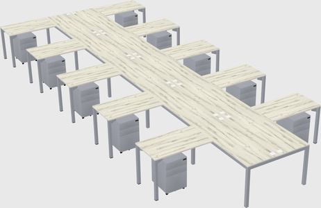 Shared l-shaped desk