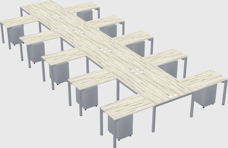 Shared l-shaped desk