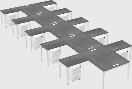 Shared l-shaped desk