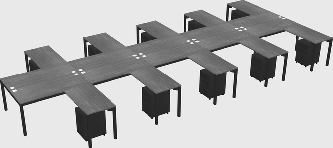 Shared l-shaped desk