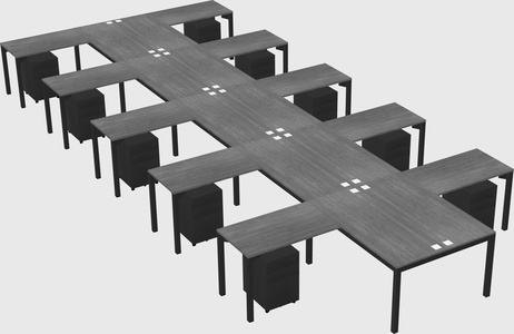 Shared l-shaped desk