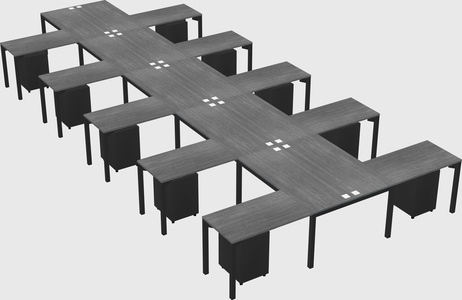 Shared l-shaped desk