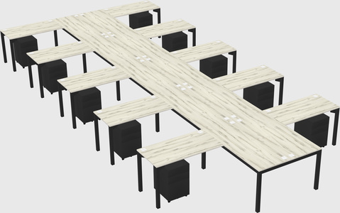 Shared l-shaped desk