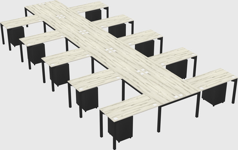 Shared l-shaped desk