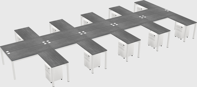 Shared l-shaped desk