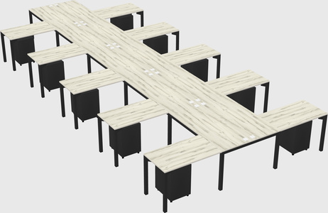 Shared l-shaped desk