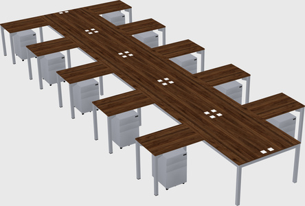 Shared l-shaped desk