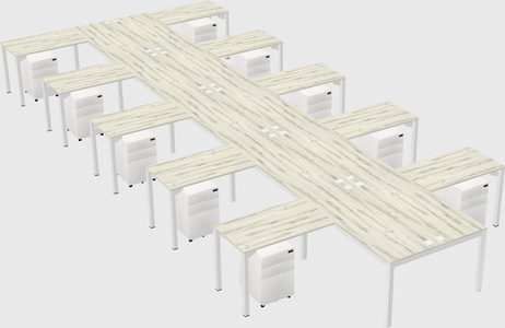Shared l-shaped desk
