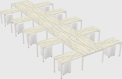 Shared l-shaped desk