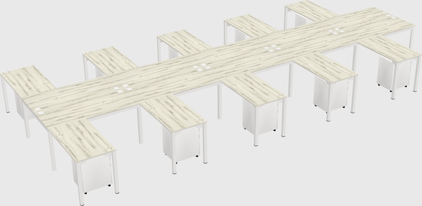 Shared l-shaped desk