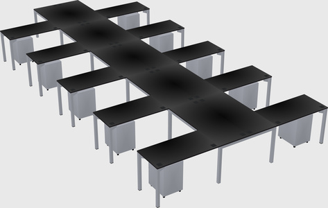 Shared l-shaped desk