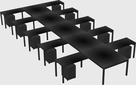 Shared l-shaped desk