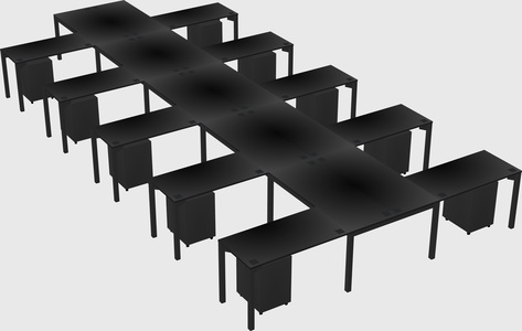Shared l-shaped desk