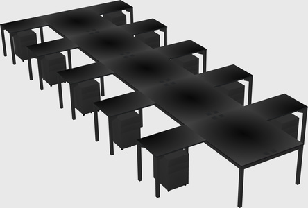 Shared l-shaped desk