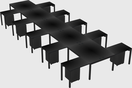 Shared l-shaped desk