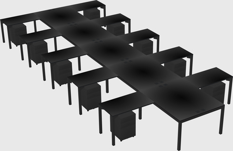 Shared l-shaped desk