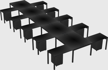 Shared l-shaped desk