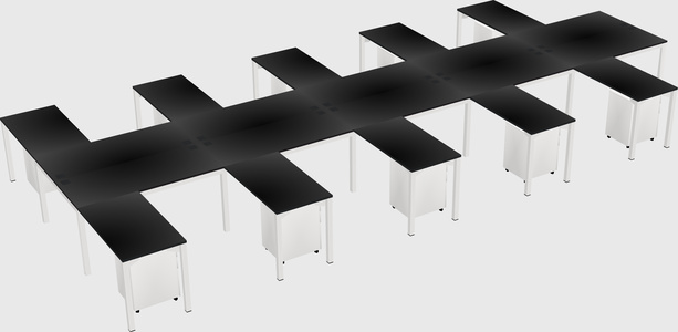 Shared l-shaped desk