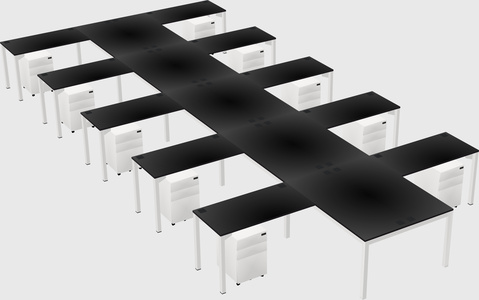Shared l-shaped desk