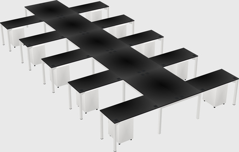 Shared l-shaped desk