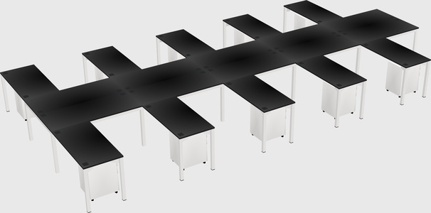 Shared l-shaped desk