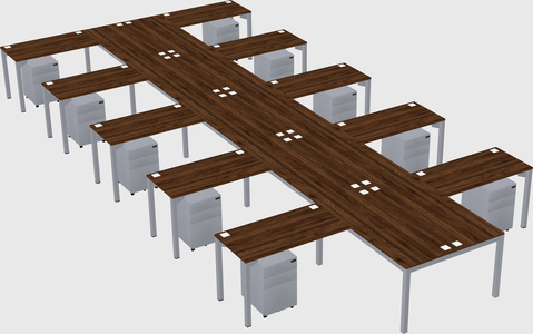 Shared l-shaped desk
