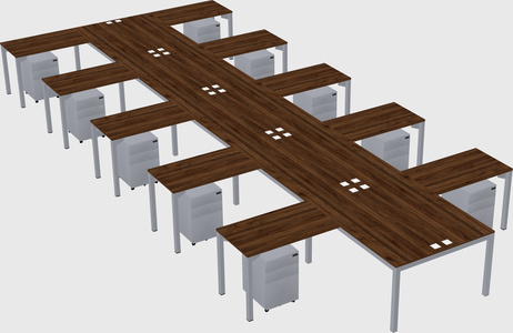 Shared l-shaped desk