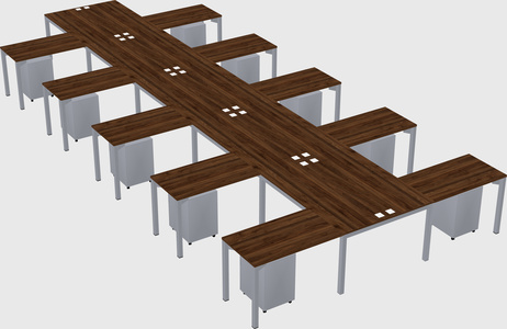 Shared l-shaped desk